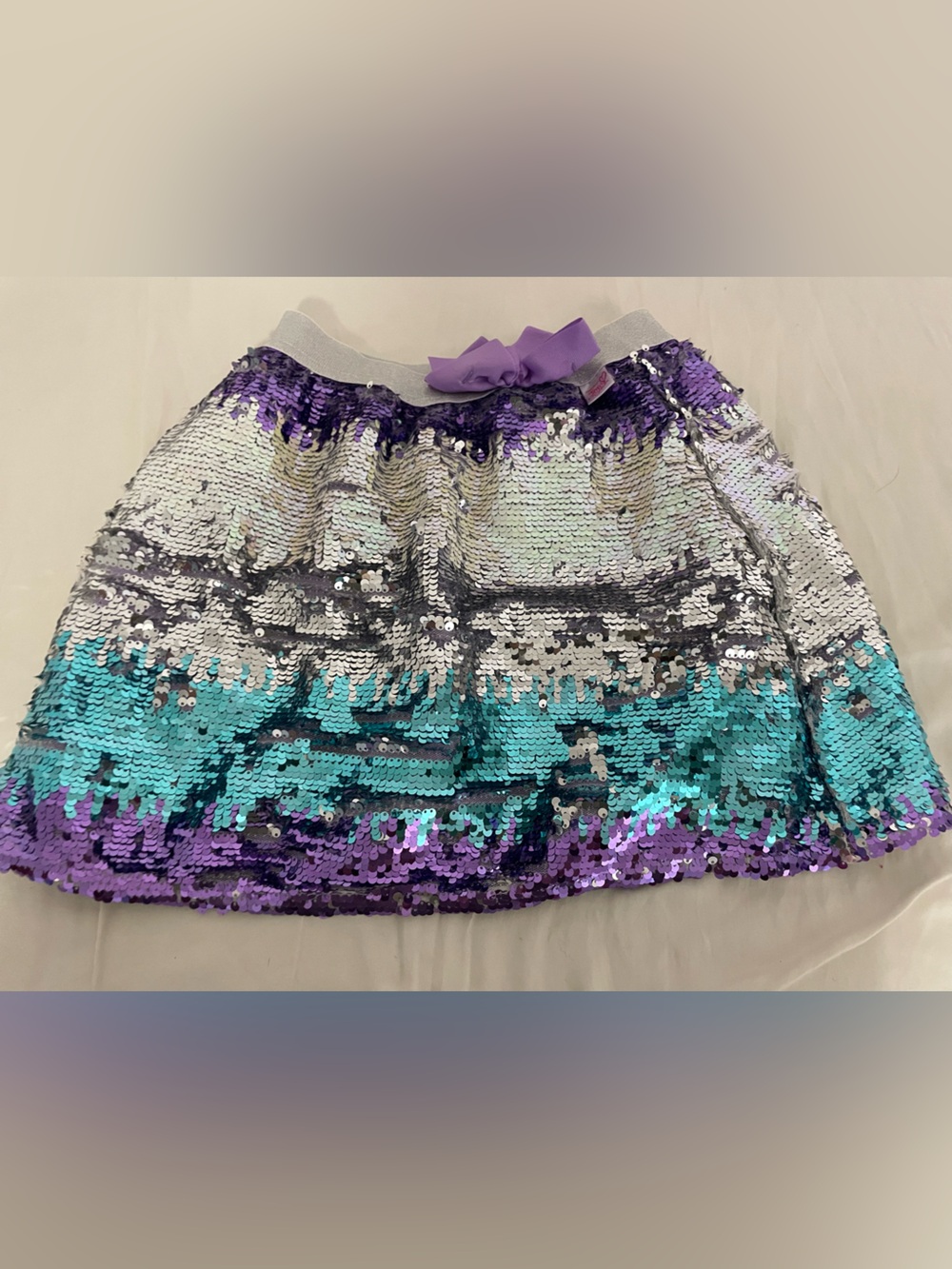 Girls Iridescent Sequin Skirt in Purple, Teal & Silver jojo siwa M 7 8